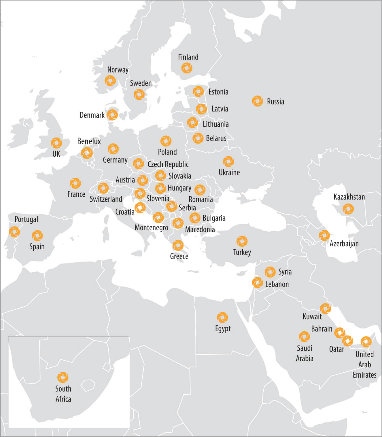 map with an overview of netavis installations